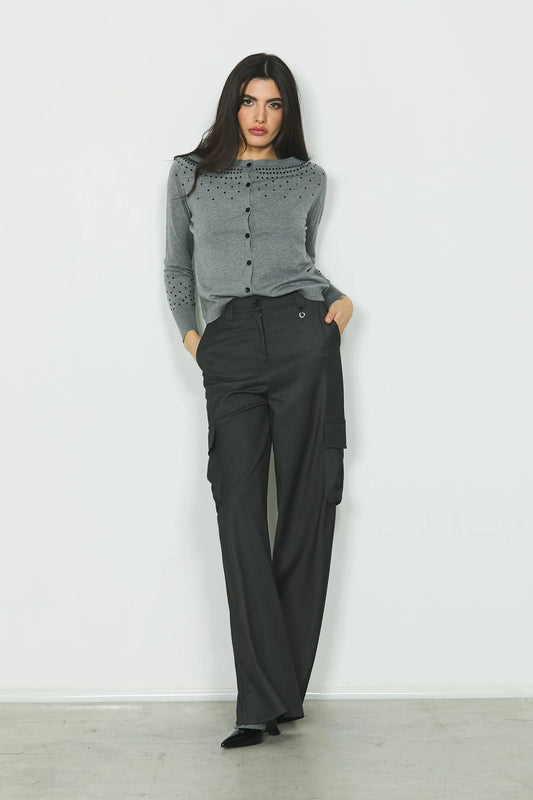 Pantalon gris large à poches Juboxy, Relish